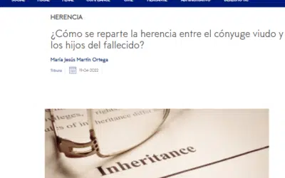 ¿Cómo tiene lugar la repartición de la herencia entre el cónyuge viudo y los hijos del fallecido?